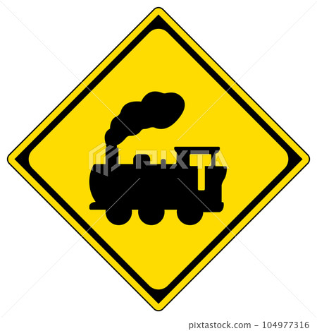 Road signs, warning signs, railroad crossings 104977316