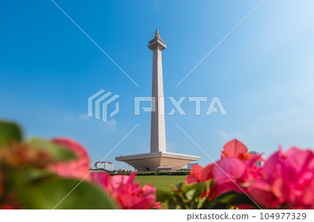 Scenery of Merdeka Square located in the center of Jakarta, Indonesia 104977329