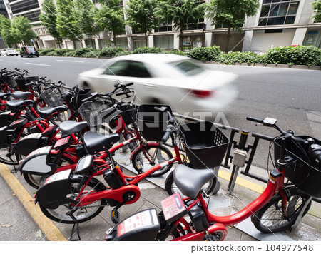 東京丸之內的自行車共享單車停靠點 東京丸之內的自行車共享單車停靠點 104977548