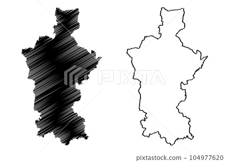Test Valley Non-metropolitan district, Borough (United Kingdom of Great Britain and Northern Ireland, ceremonial county Hampshire or Hants, England) map vector illustration, scribble sketch map 104977620