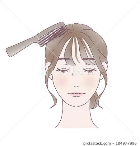 Woman setting hair Woman setting hair 104977986