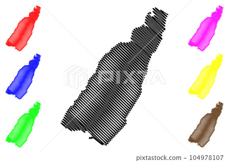 Eglinton island (Canada, Northwest Territories, North America, Canadian Arctic Archipelago) map vector illustration, scribble sketch Eglinton map 104978107