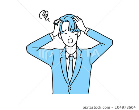 一個擔心抱頭的男人/商人 104978604