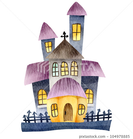 Haunted House Watercolor Haunted House Watercolor 104978885