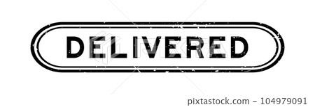 Grunge black delivered word rubber seal stamp on white background Grunge black delivered word rubber seal stamp on white background 104979091