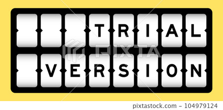 Black color in word trial version on slot banner with yellow color background Black color in word trial version on slot banner with yellow color background 104979124