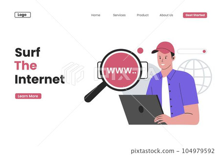surfing internet landing page 104979592