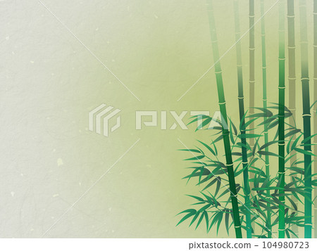 Landscape with bamboo leaves and shadows 104980723