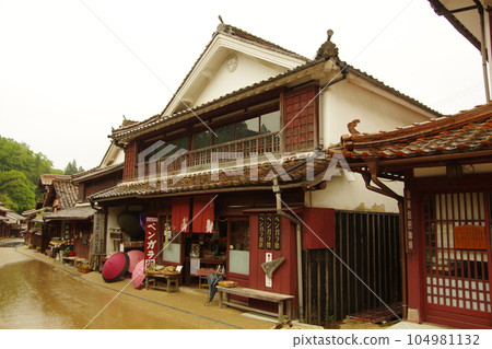 Okayama Fukiya Shop in red townscape 104981132