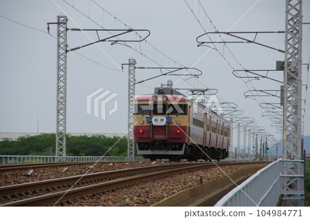 Echigo Tokimeki Railway Series 455 Express Echigo Himekawa Railway Bridge 104984771