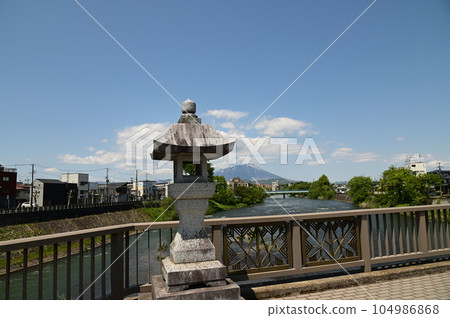 盛岡的春天 北上川沿岸的風景 104986868