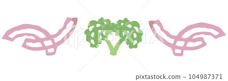 帶有蔬菜插圖的隔斷和裝飾。水彩風格，矢量素材。 104987371