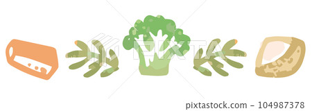 帶有蔬菜插圖的隔斷和裝飾。水彩風格,矢量素材。 帶有蔬菜插圖的隔斷和裝飾。水彩風格,矢量素材。 104987378