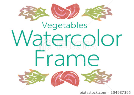 Design of partitions and decorations using illustrations of vegetables. Watercolor style, vector material. Design of partitions and decorations using illustrations of vegetables. Watercolor style, vector material. 104987395