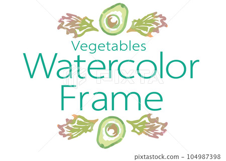 Design of partitions and decorations using illustrations of vegetables. Watercolor style, vector material. 104987398