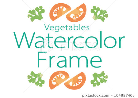 使用蔬菜插圖進行隔斷和裝飾的設計。水彩風格，矢量素材。 104987403