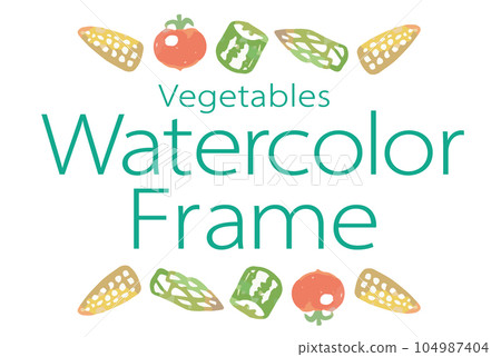 使用蔬菜插圖進行隔斷和裝飾的設計。水彩風格，矢量素材。 104987404