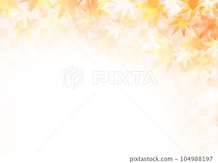 Lattice Japanese pattern orange and autumn leaves Lattice Japanese pattern orange and autumn leaves 104988197