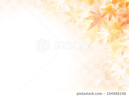Lattice Japanese pattern orange and autumn leaves Lattice Japanese pattern orange and autumn leaves 104988198