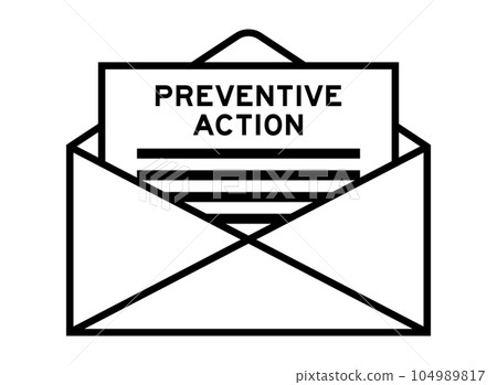 Envelope and letter sign with word preventive action as the headline 104989817