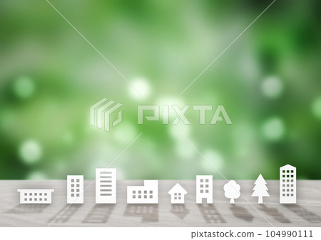 Cityscape illustration and green eco background Cityscape illustration and green eco background 104990111