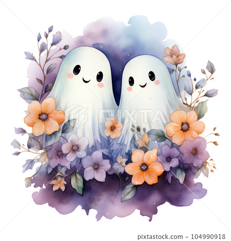 watercolor, illustration, design, ghost, floral, halloween, holiday, autumn, october, fall, nature, horror, background, decoration, white, pumpkin, cartoon, set, art, decor, orange, season, isolated, watercolor, illustration, design, ghost, floral, halloween, holiday, autumn, october, fall, nature, horror, background, decoration, white, pumpkin, cartoon, set, art, decor, orange, season, isolated, 104990918