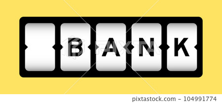 Black color in word bank on slot banner with yellow color background Black color in word bank on slot banner with yellow color background 104991774