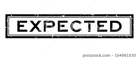 Grunge black expected word square rubber stamp in white background 104991830