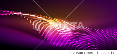 A sleek and stylish design featuring a smooth neon wave glowing against a dark background, perfect for adding a modern and edgy touch to any project A sleek and stylish design featuring a smooth neon wave glowing against a dark background, perfect for adding a modern and edgy touch to any project 104992014