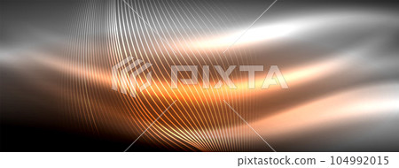 Glowing neon wave abstract background - vibrant, luminescent waves pulsate in a captivating and electrifying display Glowing neon wave abstract background - vibrant, luminescent waves pulsate in a captivating and electrifying display 104992015