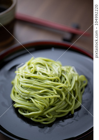cha-soba, japanese green tea noodle cha-soba, japanese green tea noodle 104992220