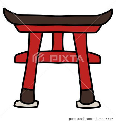 Illustration of a simply deformed torii gate Illustration of a simply deformed torii gate 104993346