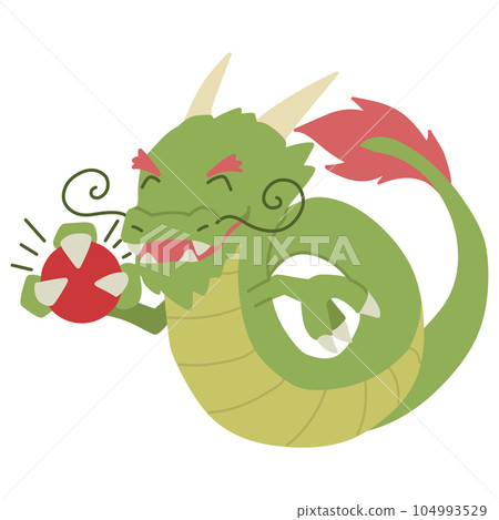 簡單變形微笑龍的彩色插圖 104993529