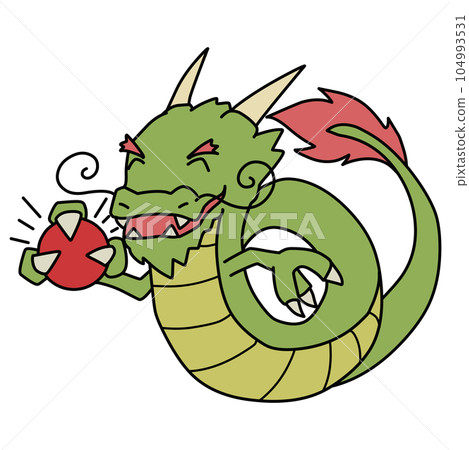 簡單變形微笑龍的彩色插圖 104993531