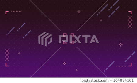 Cute dot picture delivery screen background decoration illustration frame pixel night image 104994161