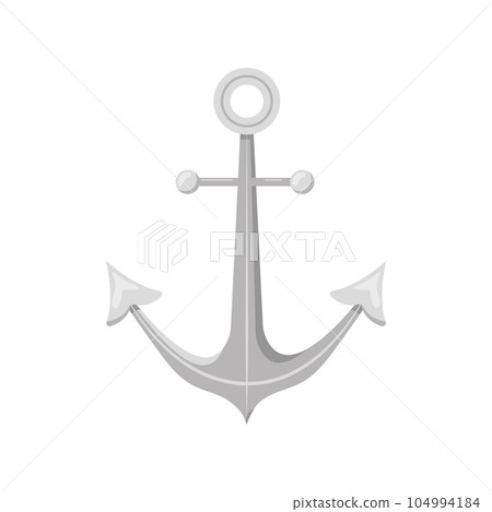 Anchor icon isolated on white background. Marine logo. Nautical cartoon symbol. Vector illustration in flat style Anchor icon isolated on white background. Marine logo. Nautical cartoon symbol. Vector illustration in flat style 104994184