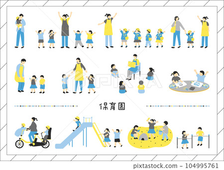 Easy-to-use illustration material collection for nursery schools and kindergartens 104995761