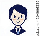 A cute logo-style illustration of an office worker Japanese 104996339