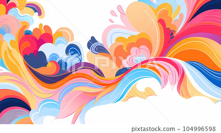 手绘卡通唯美的抽象艺术感背景设计 104996598