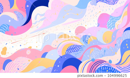 手绘卡通唯美的抽象艺术感背景设计 104996625
