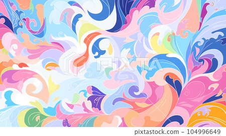 手绘卡通唯美的抽象艺术感背景设计 104996649