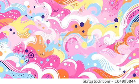 手绘卡通唯美的抽象艺术感背景设计 104996844
