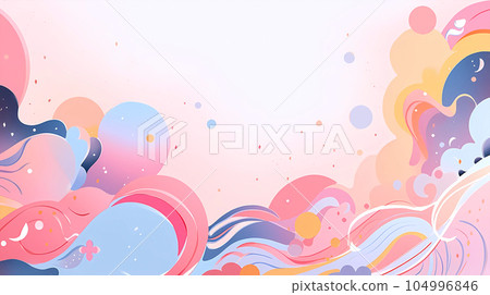 手绘卡通唯美的抽象艺术感背景设计 104996846