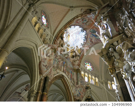 World Heritage Toledo Cathedral with Light, Toledo, Castile-La Mancha, Spain 104996960