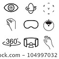 Metaverse line icon set with VR, Virtual reality, Game, Futuristic Cyber and metaverse concept 104997032