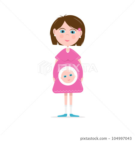 Pregnant woman isolated on white background vector illustration Pregnant woman isolated on white background vector illustration 104997043