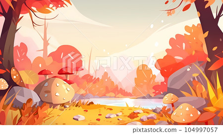 手绘卡通唯美的秋天抽象艺术感背景设计 手绘卡通唯美的秋天抽象艺术感背景设计 104997057