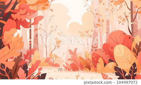 手绘卡通唯美的秋天抽象艺术感背景设计 104997072