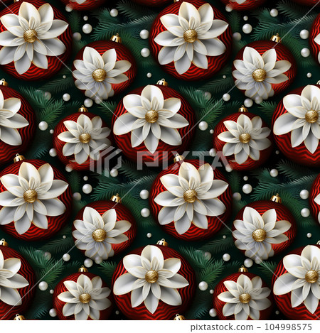 Christmas ornament seamless background illustration AI image 104998575