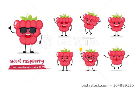 cool raspberry different activity expression emotion. fruit with many activity vector illustration flat design. cool raspberry different activity expression emotion. fruit with many activity vector illustration flat design. 104999130